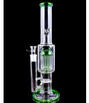 Rocket Pod - 15" Straight Tree to Honeycomb Perc Bong - Green