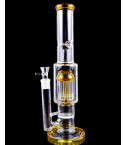 Rocket Pod - 15" Straight Tree to Honeycomb Perc Bong - Amber