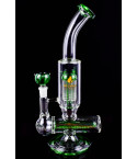 Atomic Glass - Tree-to-Inline Dual Perc Bong - Green