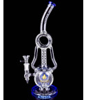 Atomic Glass - 14" Helix Recycler Bong - Blue