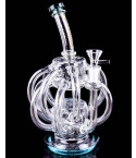 Atomic Glass - 10" Vortex Octopus Recycler Bong - Teal