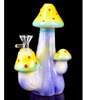 Triple Mushroom Bong - 8" Ceramic Water Pipe