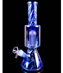 Cotton Candy Cyclone Tree Perc Bong - Blue Iridescent