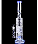 Trident Frost - Clover Glass - 20" Triple Barrel Bong - Milk Blue