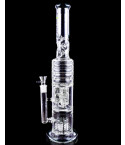 Trident Frost - Clover Glass - 20" Triple Barrel Bong - Ash Black