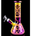Skull Prism Electroplated Beaker Base Bong - Purple