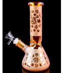 Golden Bloom Electroplated Beaker Base Bong
