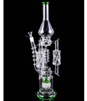 The Rarest - Clover Glass - 20" Triple Chamber Bong with Cyclone Perc - Green