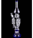 The Rarest - Clover Glass - 20" Triple Chamber Bong with Cyclone Perc - Blue