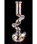 SMOQ Glass - 14" Double Zong Thick Glass Bong - Shiny Amber