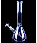 Atomic Glass - 14" Thick Shiny Beaker Bong - Steel Blue