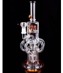 Mecha Kraken - Tsunami Glass - 14" Rocktapus Recycler Bong - Amber