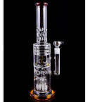 Pulse Reactor - Tsunami Glass - Barrel Showerhead Drum Heart Honeycomb Perc Bong - Smokeday Limited Drop