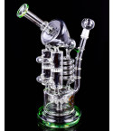 The Tsunami Glass 12" Concentrate Rig Sprinkler HoneyComb Recycler - Green