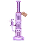 Cheech™ Glass - 13" Transparent Triple Rain Tree With 8 Arm Tree Perc Bong
