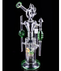 Reactor X - Tsunami Glass - 15″ Showerhead Donut Recycler Bong - Green