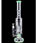 The Solemn - High Point Glass 22" Triple Barrel Sprinkler Perc Bong - Milk Green