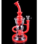 American Dream – Atomic Glass - Faberge Recycler Bong - Red