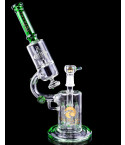 The Tsunami Glass Tower Microscope Bong - Green