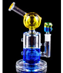 Subzero Scarlet - Clover Glass - Inline Perc Glycerin Bong - Aqua Blue