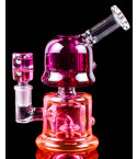 DuoTone Twilight - Clover Glass - Double Chamber Glycerin Bong - Purple/Pink