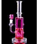 Clover Glass - 11" Twin Tempest Glycerin Tower Bong - Pink Purple