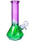 SmokeDay Ombre Diamond Beaker Bong - Purple Green Gradient