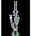 Tri-Stream - Tsunami Glass - 20" Electric Showerhead Triple Honeycomb Perc Bong - Green