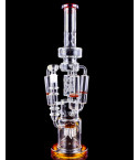 Tri-Stream - Tsunami Glass - 20" Electric Showerhead Triple Honeycomb Perc Bong - Amber