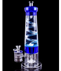 Electric UFO Lava Lamp Bong w/ Coil Perc - Blue
