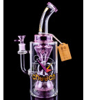 Cheech Glass - 13" Double Pyramid Beaker Bong - Pink