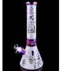 Cosmic Outpost - 14” 7mm Thick Frosted Beaker Bong - Green
