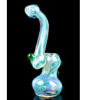 Smoki'n Vibes - 6"  Fumed Heavy Weight Bubbler - Green Accent