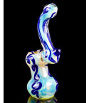 Smoki'n Sky - 6" Fumed Heavy Weight Bubbler - Blue Accent
