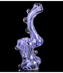 6" SWIRLED BUBBLER WITH BEADS - PURPLE