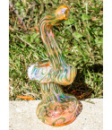 The Magnificent - 8" Golden Fumed Swirled Bubbler