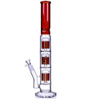 20" Triple 10-Arm Tree Perc Water Pipe Jumbo Bong - Amber