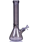14" Silver Fumed Shiny Smoking Bong Color Tinted - Ash Black