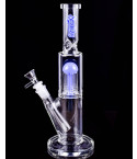 SmokeDay - Dome Chamber Tree Perc Straight Bong - Milk Blue