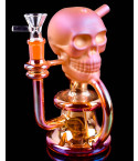 Iridescent Solemn Skull Bong - Amber