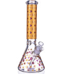 Luxury Louis Fashion Bong - 14" 7MM Thick Beaker Bong - Golden 