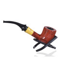 5.5" Fancy wooden pipe With Straight Stem - Slightly Bended
