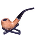 5" Fancy wooden pipe - Light Oak Wood