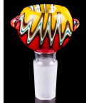 Rasta Ripple Wig Wag Bowl – 14mm Male Dry Herb Slide