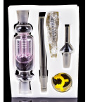 The Tree Trunk - Colorful 14MM Nectar Collector Set with 6 Arm Tree Perc - Pink