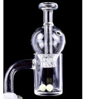 14mm Male Quartz Banger W/ Helix Function Cap Glow Terp Pearls