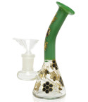5" Holographic Golden Honeycomb Water Pipe - Green