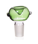 14mm Dry Male Bowl With Accent - Dry Herb-Green