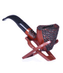 5.5" Dark Cherry Wooden Pipe With Deep Bowl and A Case