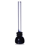4.5" Male Dry Herb Bowl With Long Stem- Black 